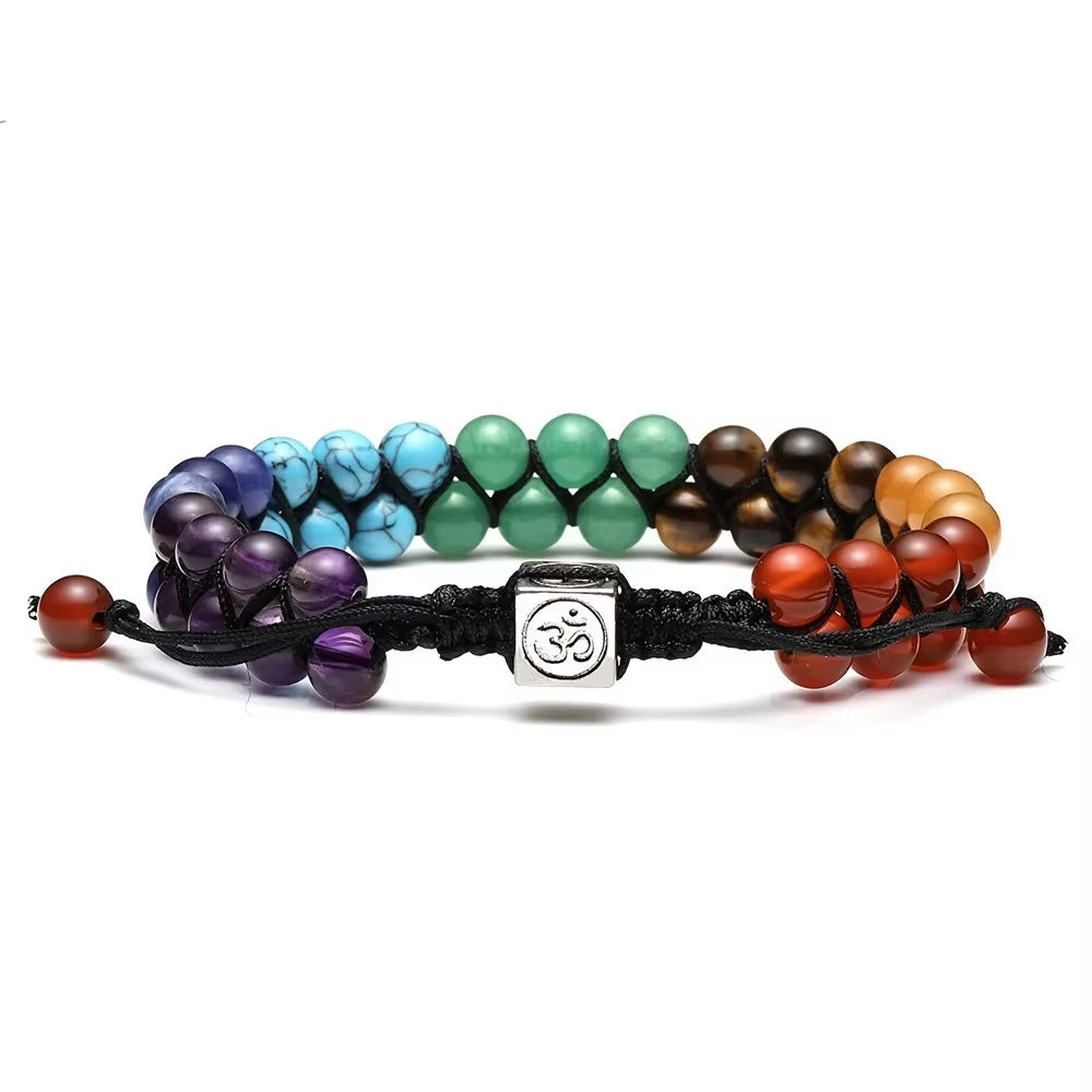 New 7 Chakra Treatment Crystal Men Bracelet Yoga Stone Adjustable Beads Bracelet Meditation Relaxation Anxiety Women'S Bracelet