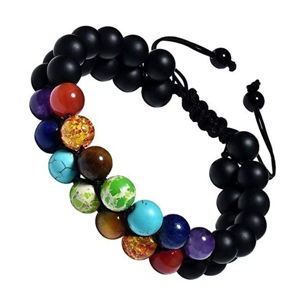 New 7 Chakra Treatment Crystal Men Bracelet Yoga Stone Adjustable Beads Bracelet Meditation Relaxation Anxiety Women'S Bracelet