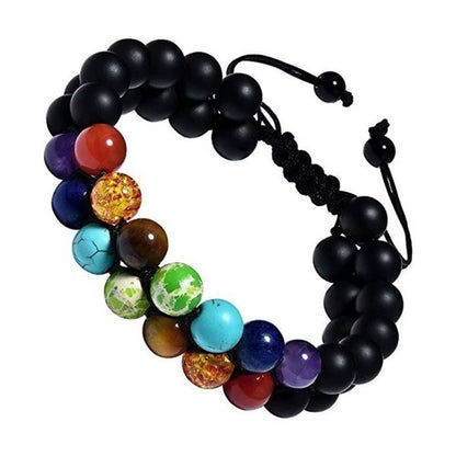New 7 Chakra Treatment Crystal Men Bracelet Yoga Stone Adjustable Beads Bracelet Meditation Relaxation Anxiety Women'S Bracelet