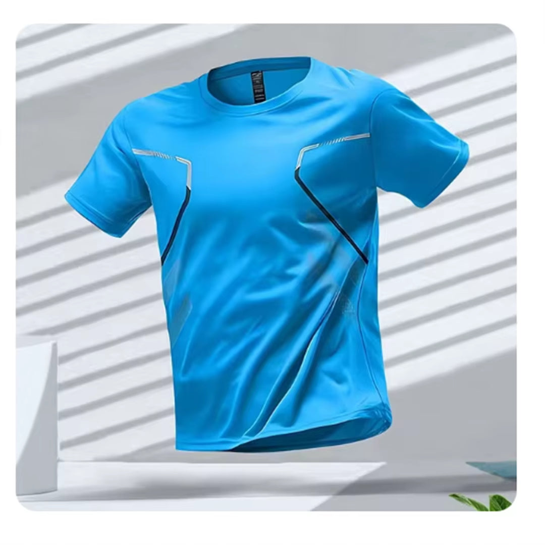 Men'S T-Shirts Sport Running T-Shirt Men Quick-Drying Breathable Short Sleeve round Neck Active Tee Outdoor Workout Men Clothing