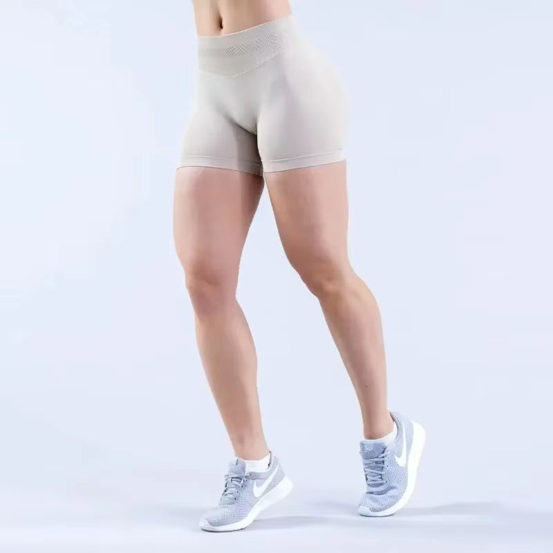 Summer High Waisted Yoga Shorts Women Fashionable and Sexy Running Fitness Pants Solid Color High Elastic Yoga Leggings