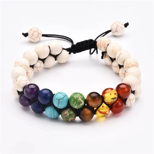 New 7 Chakra Treatment Crystal Men Bracelet Yoga Stone Adjustable Beads Bracelet Meditation Relaxation Anxiety Women'S Bracelet