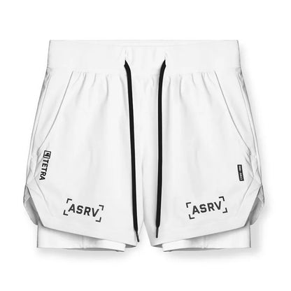Men'S Professional Running Shorts Trendy Multi Pocket Fitness Training Outdoor Breathable Quick Drying Double Layer Shorts