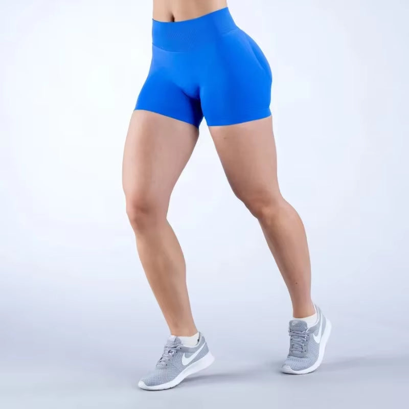 Summer High Waisted Yoga Shorts Women Fashionable and Sexy Running Fitness Pants Solid Color High Elastic Yoga Leggings