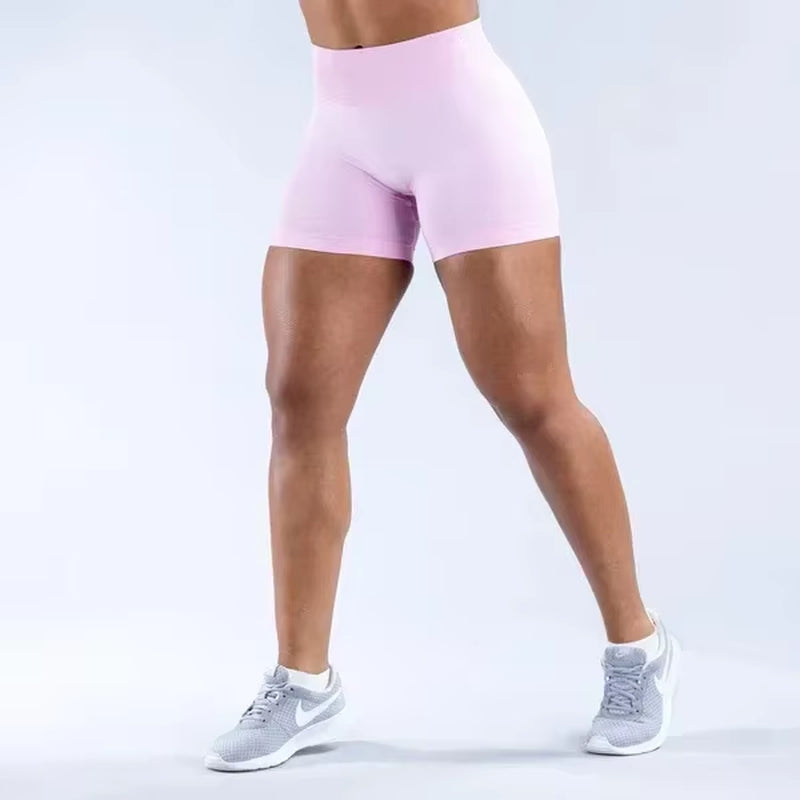 Summer High Waisted Yoga Shorts Women Fashionable and Sexy Running Fitness Pants Solid Color High Elastic Yoga Leggings